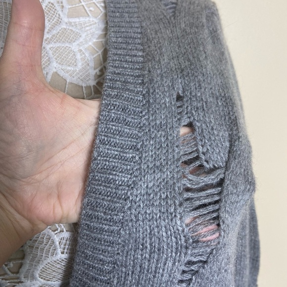 NWT Ag Adriano Goldschmied Sandrine Longline Grey Wool Cardigan size Small - Picture 6 of 7